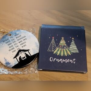 Nativity Scene Ornament with Inspirational Text